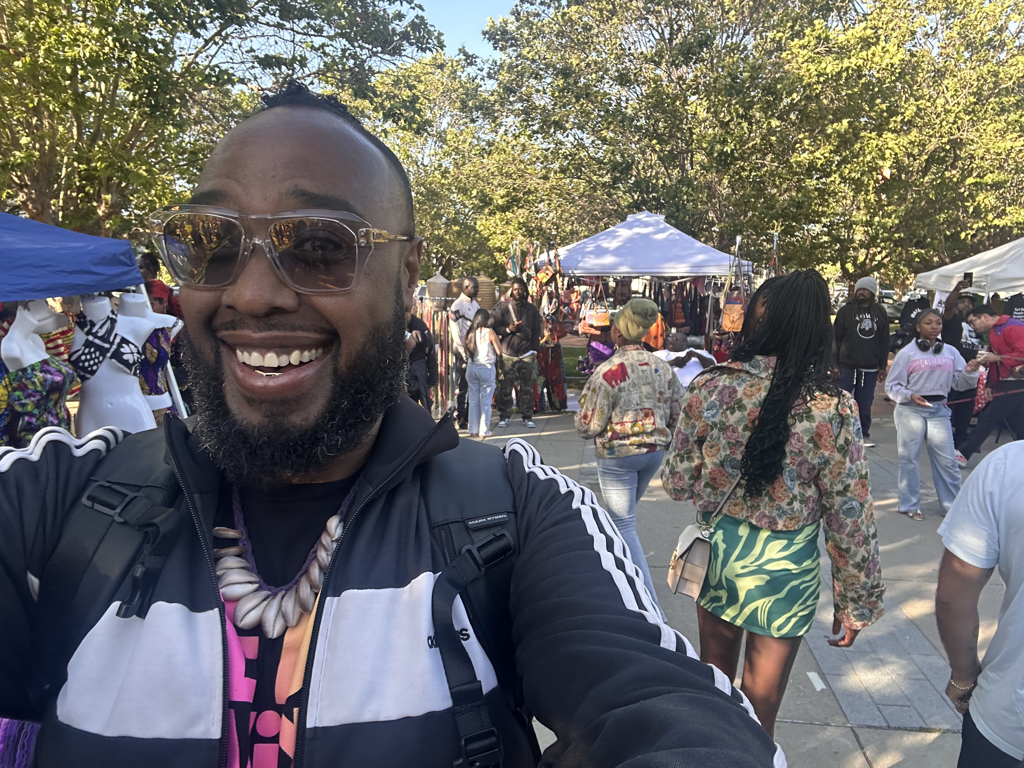 Ross H Robinson at a West Oakland street market